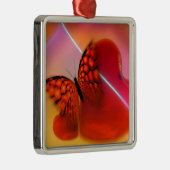 Schmetterling und Herz Silbernes Ornament (Rechts)