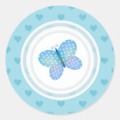 Schmetterling- und Herzkleber Runder Aufkleber (Vorderseite)