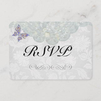 Schmetterling und Hochzeit RSVP Matte 3,5" x 5"