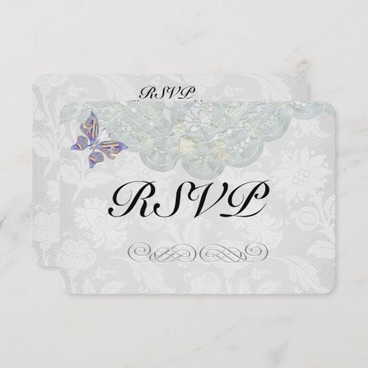 Schmetterling und Hochzeit RSVP Matte 3,5" x 5" (Vorne/Hinten)