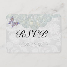 Schmetterling und Hochzeit RSVP Matte 3,5" x 5"