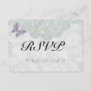 Schmetterling und Hochzeit RSVP Matte 3,5" x 5" Karte