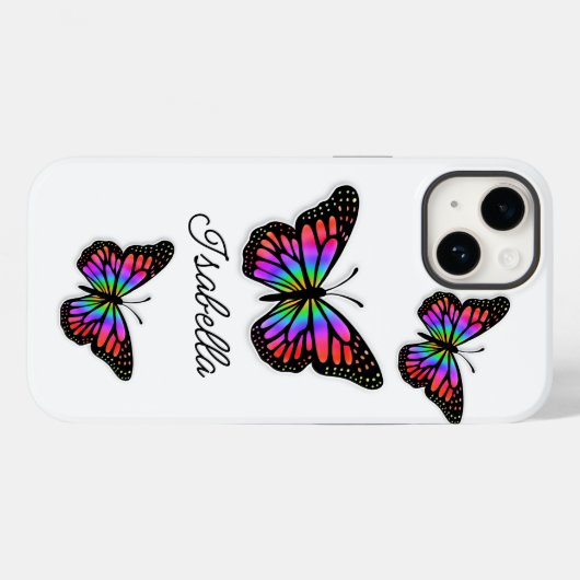 Schmetterling und Ihr Name Personalisiert Case-Mate iPhone Hülle (Rückseite (Horizontal))