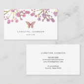 Schmetterling- und Kirschblütendesign Visitenkarte (Vorne/Hinten)