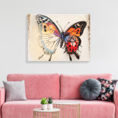 Schmetterling und Ladybug Leinwanddruck (Insitu (Wohnzimmer))