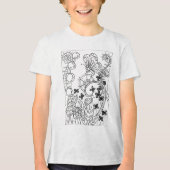 Schmetterling und Ladybug mit Blume Tri-Blend Shirt (Vorderseite)