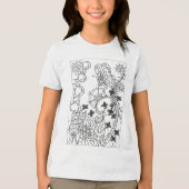 Schmetterling und Ladybug mit Blume Tri-Blend Shirt (Vorderseite)