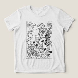 Schmetterling und Ladybug mit Blume Tri-Blend Shirt