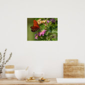 Schmetterling und Lantana Poster (Küche)