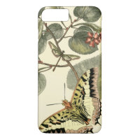 Schmetterling und Libelle mit roten Blume