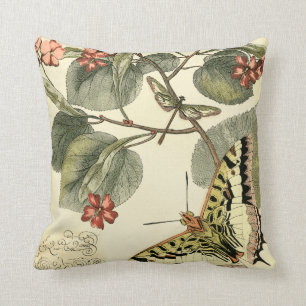 Schmetterling und Libelle mit roten Blume Kissen