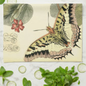 Schmetterling und Libelle mit roten Blume Küchentuch (Gefaltet)