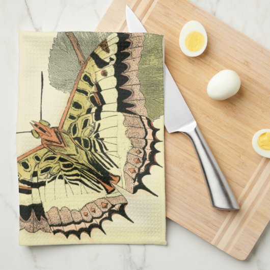 Schmetterling und Libelle mit roten Blume Küchentuch (Viertel Falte)