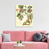 Schmetterling und Libelle mit roten Blume Leinwanddruck (Insitu (Wohnzimmer))