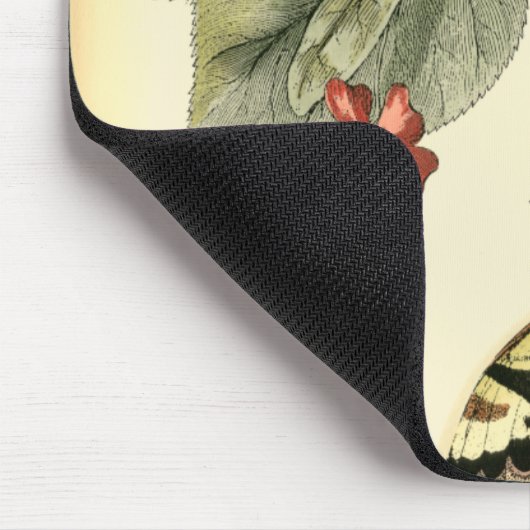 Schmetterling und Libelle mit roten Blume Mousepad (Ecke)