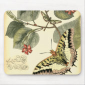 Schmetterling und Libelle mit roten Blume Mousepad (Vorne)