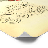 Schmetterling und Libelle mit roten Blume Poster (Ecke)