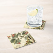 Schmetterling und Libelle mit roten Blume Rechteckiger Pappuntersetzer (Vor Ort)