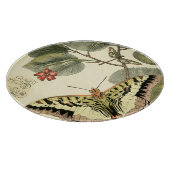 Schmetterling und Libelle mit roten Blume Schneidebrett (Ecke)