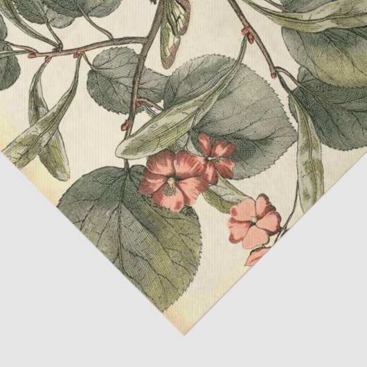 Schmetterling und Libelle mit roten Blume Seidenpapier (Ausschnitt)