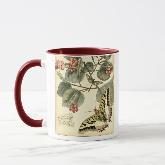 Schmetterling und Libelle mit roten Blume Tasse (Links)