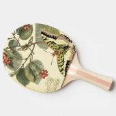 Schmetterling und Libelle mit roten Blume Tischtennis Schläger (Seitenansicht)