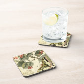 Schmetterling und Libelle mit roten Blume Untersetzer (Rechte Seite)