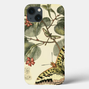 Schmetterling und Libelle mit roten Blumen iPhone 13 Hülle