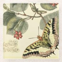 Schmetterling und Libelle mit roten Blumen