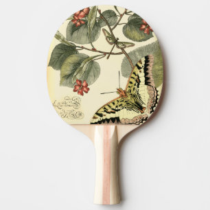 Schmetterling und Libelle mit roten Blumen Tischtennis Schläger