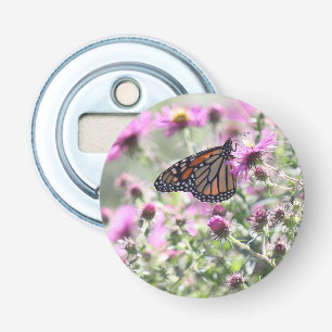 Schmetterling und Lila Blume Flaschenöffner
