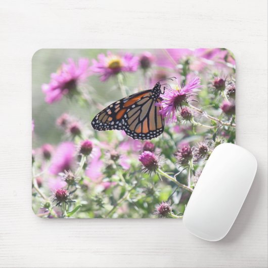 Schmetterling und Lila Blume Mousepad (Mit Mouse)
