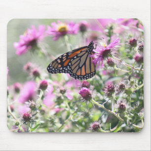 Schmetterling und Lila Blume Mousepad