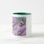 Schmetterling und Lila Blume Tasse (Zentrum)
