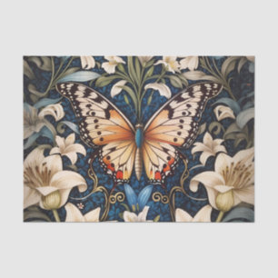 Schmetterling und Lilies Botanical Seidenpapier