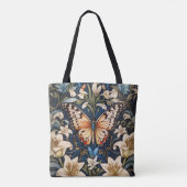 Schmetterling und Lilies Botanical Tasche (Rückseite)