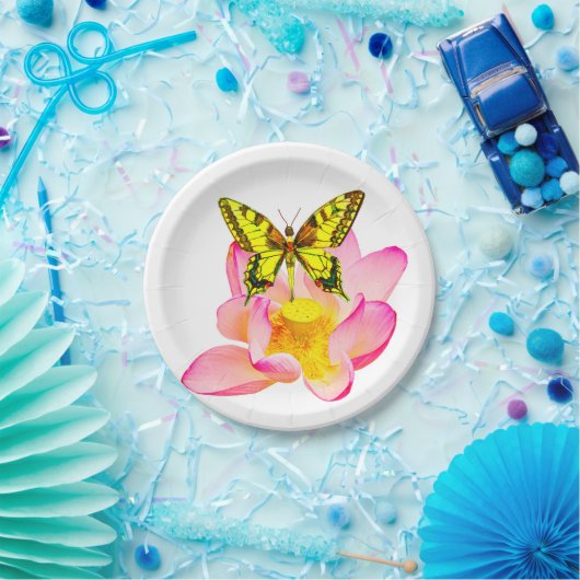 Schmetterling und Lotus Pappteller (Party)