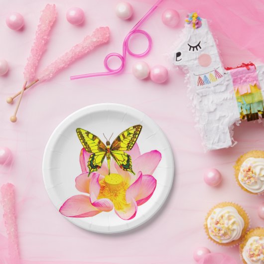 Schmetterling und Lotus Pappteller (Party)