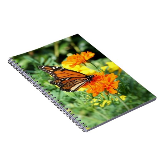 Schmetterling und Marigold-Blumengarten Notizblock (Rechte Seite)