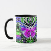 Schmetterling und Medallion Batik Muster in Violet Tasse (Links)