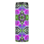 Schmetterling und Medallion Batik Muster in Violet Thermosbecher (Rückseite)