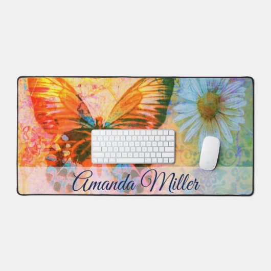 Schmetterling und Molkereien personalisiert Schreibtischunterlage (Tastatur & Maus)