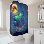 Schmetterling und Mond Duschvorhang (Beispiel)