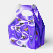 Schmetterling und Perlen auf lila Seide Geschenkschachtel (Rückseite)