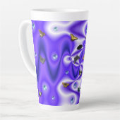 Schmetterling und Perlen auf lila Seide Milchtasse (Linke Ecke)