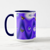 Schmetterling und Perlen auf lila Seide Tasse (Links)