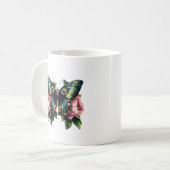 Schmetterling und Pfingstrosen Kaffeetasse (Vorderseite Links)