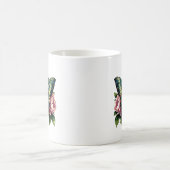 Schmetterling und Pfingstrosen Kaffeetasse (Mittel)