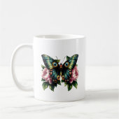 Schmetterling und Pfingstrosen Kaffeetasse (Links)