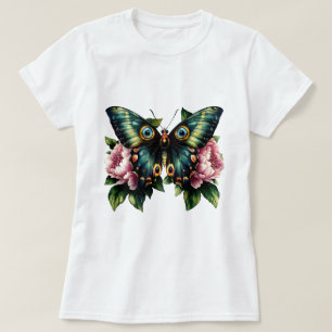 Schmetterling und Pfingstrosen T-Shirt
